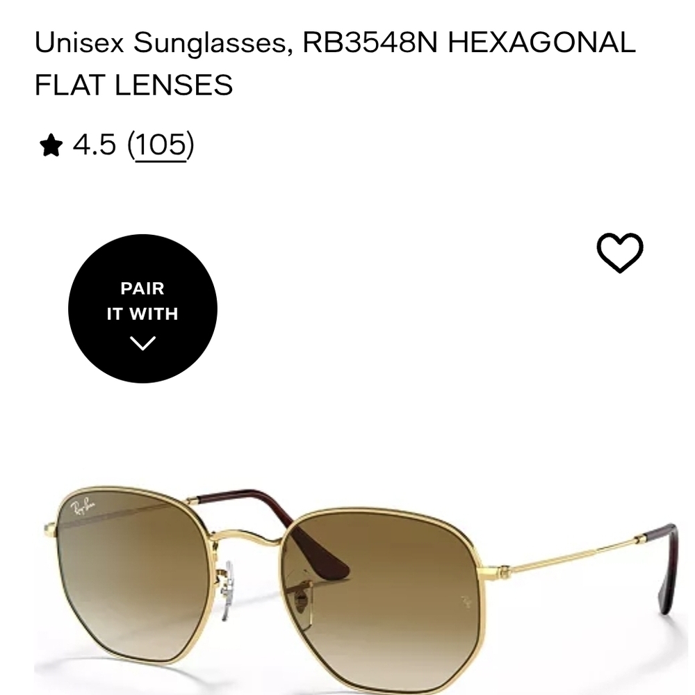 Ray-Ban Hexagonal Flat Lenses Sunglasses - Gold and Brown
